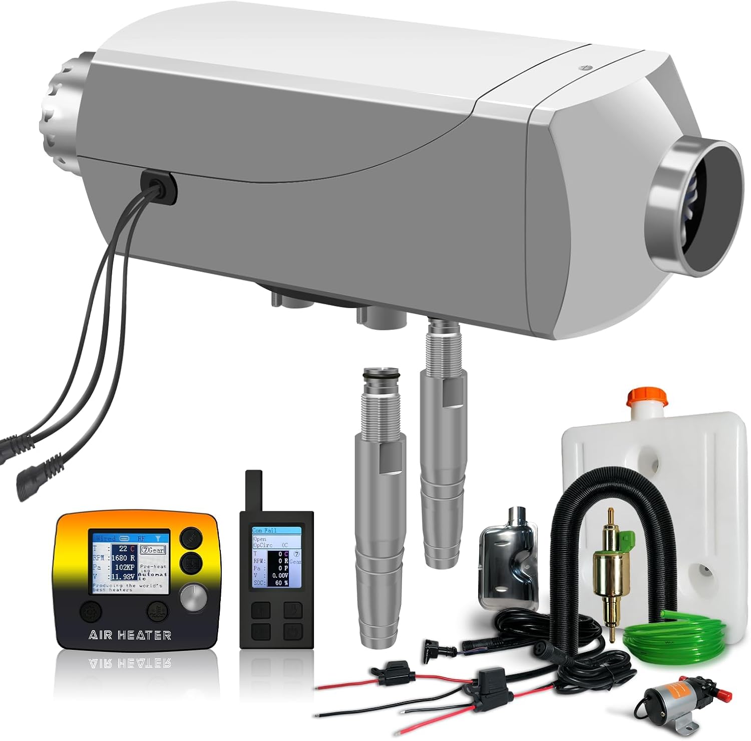 8kW Diesel Heater 12V,All-in-One Air & Water Heater for RVs, Trucks, Ships | Air water heating integrated, RV water heating, engine preheating, remote control, energy-saving mode, LCD controller
